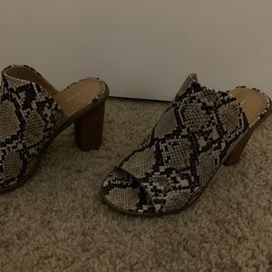 Snake Skin Print Platform Booties